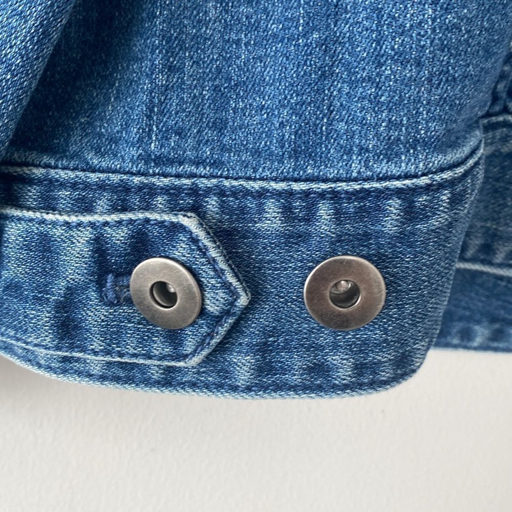 J. Jill Blue Cotton Denim Jacket 2X Preppy Boho Western Versatile Coastal - Picture 5 of 16